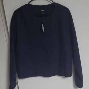 Mexx Navy Round-Neck Cropped Jacket